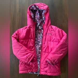 Girls Columbia fleece lined reversible coat. Size 4/5